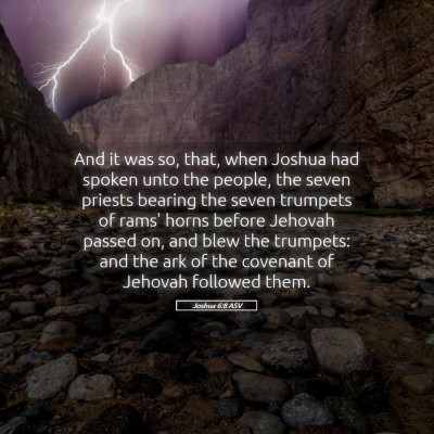 Picture 05 - Joshua 6:8 ASV - And it was so, that, when Joshua had spoken unto - Bible Verse Picture