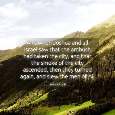 Picture 05 - Joshua 8:21 ASV - And when Joshua and all Israel saw that the - Bible Verse Picture