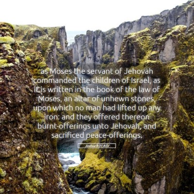 Picture 05 - Joshua 8:31 ASV - as Moses the servant of Jehovah commanded the - Bible Verse Picture