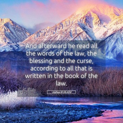 Picture 05 - Joshua 8:34 ASV - And afterward he read all the words of the law, - Bible Verse Picture