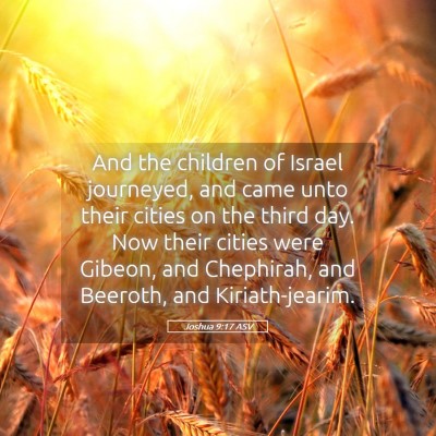 Picture 05 - Joshua 9:17 ASV - And the children of Israel journeyed, and came - Bible Verse Picture