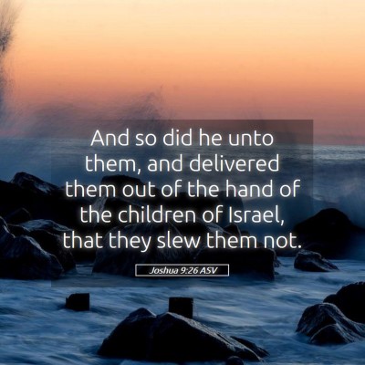 Picture 05 - Joshua 9:26 ASV - And so did he unto them, and delivered them out - Bible Verse Picture