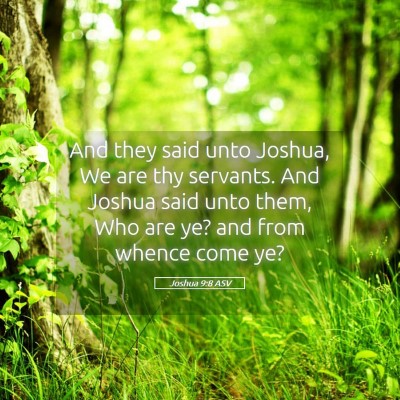 Picture 05 - Joshua 9:8 ASV - And they said unto Joshua, We are thy servants. - Bible Verse Picture