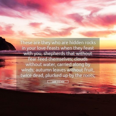 Picture 05 - Jude 1:12 ASV - These are they who are hidden rocks in your - Bible Verse Picture