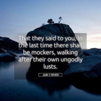 Picture 05 - Jude 1:18 ASV - That they said to you, In the last time there - Bible Verse Picture