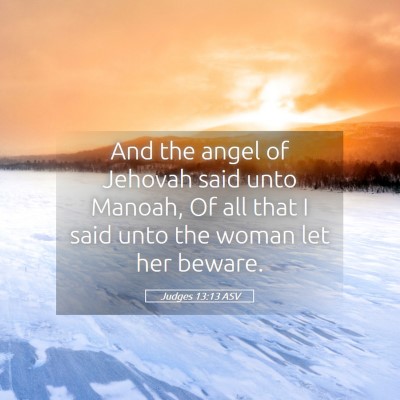Picture 05 - Judges 13:13 ASV - And the angel of Jehovah said unto Manoah, Of all - Bible Verse Picture
