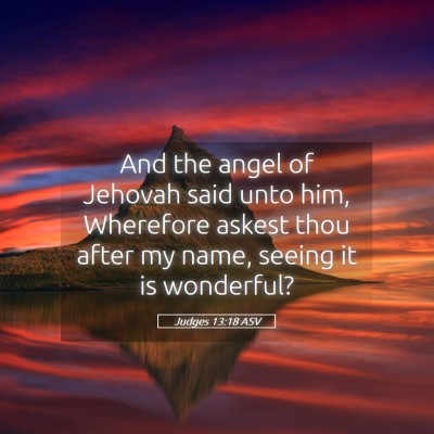 Picture 05 - Judges 13:18 ASV - And the angel of Jehovah said unto him, Wherefore - Bible Verse Picture