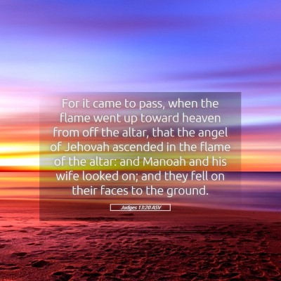 Picture 05 - Judges 13:20 ASV - For it came to pass, when the flame went up - Bible Verse Picture