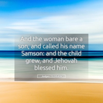 Picture 05 - Judges 13:24 ASV - And the woman bare a son, and called his name - Bible Verse Picture
