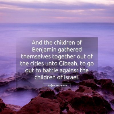 Picture 05 - Judges 20:14 ASV - And the children of Benjamin gathered themselves - Bible Verse Picture