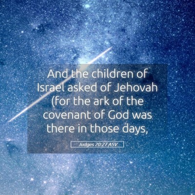 Picture 05 - Judges 20:27 ASV - And the children of Israel asked of Jehovah (for - Bible Verse Picture