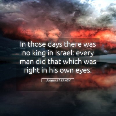 Picture 05 - Judges 21:25 ASV - In those days there was no king in Israel: every - Bible Verse Picture