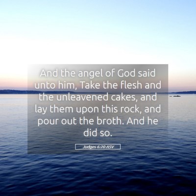 Picture 05 - Judges 6:20 ASV - And the angel of God said unto him, Take the - Bible Verse Picture