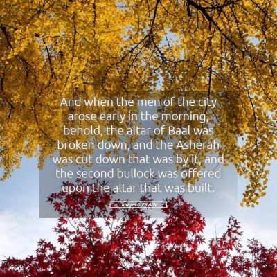 Picture 05 - Judges 6:28 ASV - And when the men of the city arose early in the - Bible Verse Picture