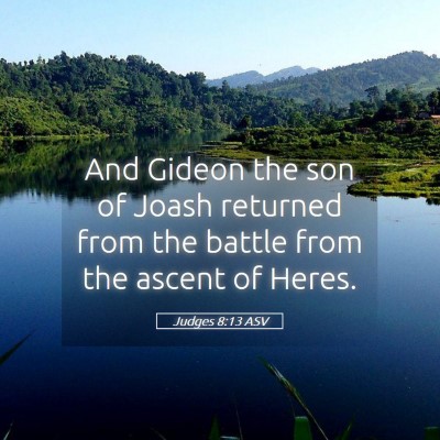 Picture 05 - Judges 8:13 ASV - And Gideon the son of Joash returned from the - Bible Verse Picture