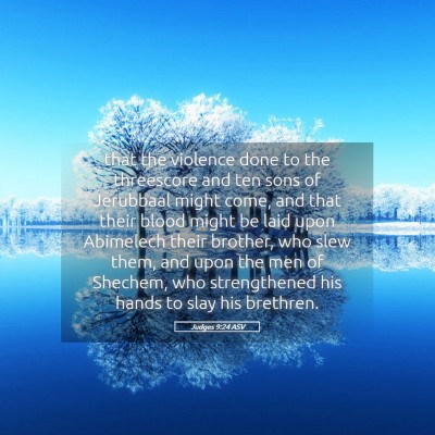Picture 05 - Judges 9:24 ASV - that the violence done to the threescore and ten - Bible Verse Picture