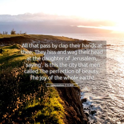 Picture 05 - Lamentations 2:15 ASV - All that pass by clap their hands at thee; They - Bible Verse Picture