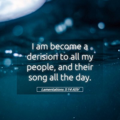 Picture 05 - Lamentations 3:14 ASV - I am become a derision to all my people, and - Bible Verse Picture