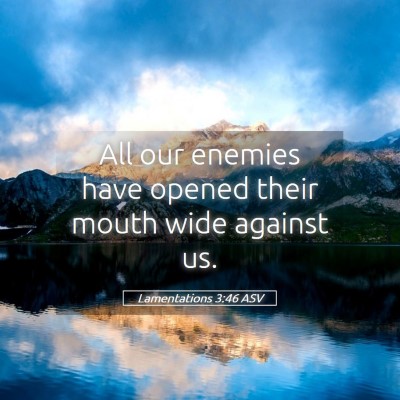 Picture 05 - Lamentations 3:46 ASV - All our enemies have opened their mouth wide - Bible Verse Picture