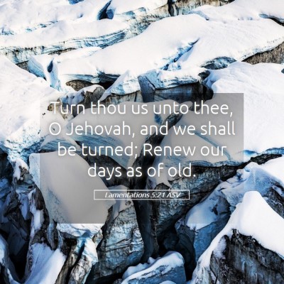 Picture 05 - Lamentations 5:21 ASV - Turn thou us unto thee, O Jehovah, and we shall - Bible Verse Picture