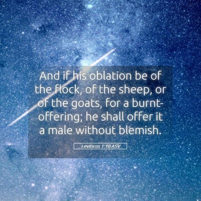 Picture 05 - Leviticus 1:10 ASV - And if his oblation be of the flock, of the - Bible Verse Picture