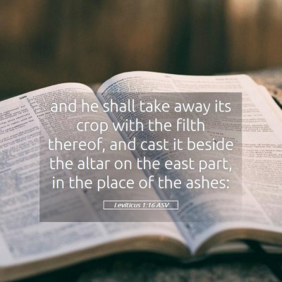 Picture 05 - Leviticus 1:16 ASV - and he shall take away its crop with the filth - Bible Verse Picture