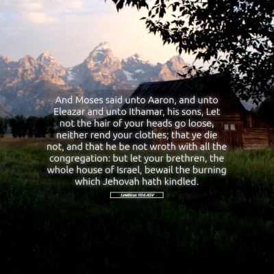 Picture 05 - Leviticus 10:6 ASV - And Moses said unto Aaron, and unto Eleazar and - Bible Verse Picture