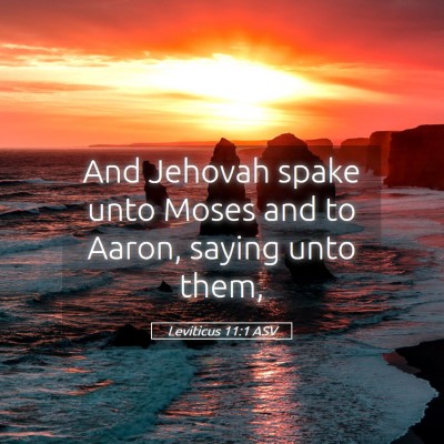 Picture 05 - Leviticus 11:1 ASV - And Jehovah spake unto Moses and to Aaron, saying - Bible Verse Picture