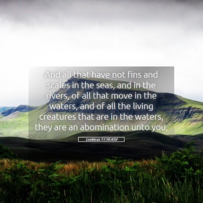 Picture 05 - Leviticus 11:10 ASV - And all that have not fins and scales in the - Bible Verse Picture