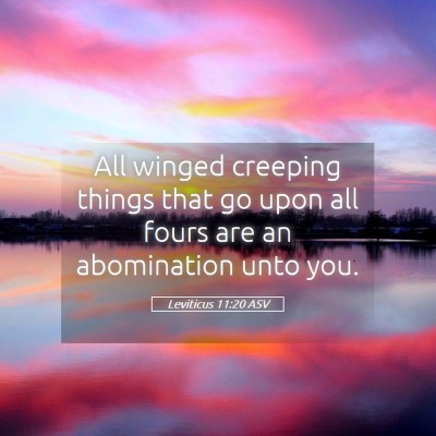 Picture 05 - Leviticus 11:20 ASV - All winged creeping things that go upon all fours - Bible Verse Picture