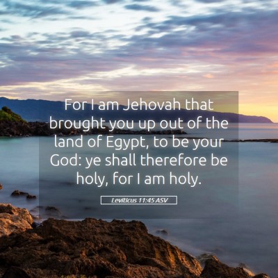 Picture 05 - Leviticus 11:45 ASV - For I am Jehovah that brought you up out of the - Bible Verse Picture