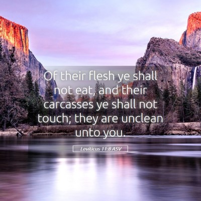 Picture 05 - Leviticus 11:8 ASV - Of their flesh ye shall not eat, and their - Bible Verse Picture