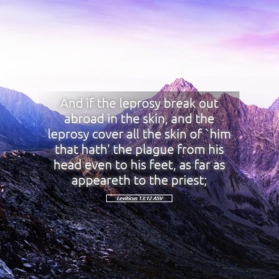 Picture 05 - Leviticus 13:12 ASV - And if the leprosy break out abroad in the skin, - Bible Verse Picture