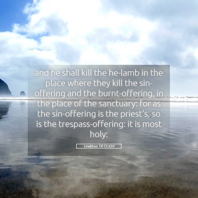 Picture 05 - Leviticus 14:13 ASV - and he shall kill the he-lamb in the place where - Bible Verse Picture