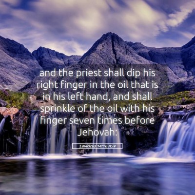 Picture 05 - Leviticus 14:16 ASV - and the priest shall dip his right finger in the - Bible Verse Picture