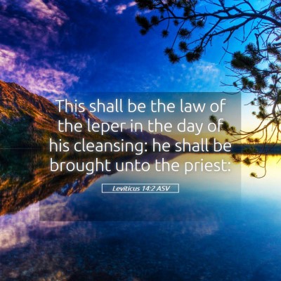 Picture 05 - Leviticus 14:2 ASV - This shall be the law of the leper in the day of - Bible Verse Picture