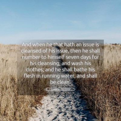 Picture 05 - Leviticus 15:13 ASV - And when he that hath an issue is cleansed of his - Bible Verse Picture