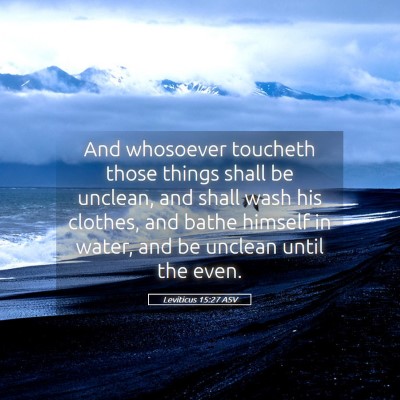 Picture 05 - Leviticus 15:27 ASV - And whosoever toucheth those things shall be - Bible Verse Picture