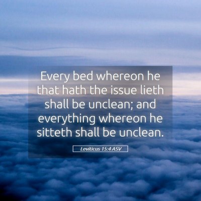 Picture 05 - Leviticus 15:4 ASV - Every bed whereon he that hath the issue lieth - Bible Verse Picture