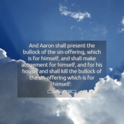 Picture 05 - Leviticus 16:11 ASV - And Aaron shall present the bullock of the - Bible Verse Picture
