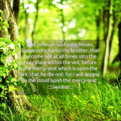 Picture 05 - Leviticus 16:2 ASV - and Jehovah said unto Moses, Speak unto Aaron thy - Bible Verse Picture