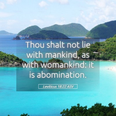Picture 05 - Leviticus 18:22 ASV - Thou shalt not lie with mankind, as with - Bible Verse Picture