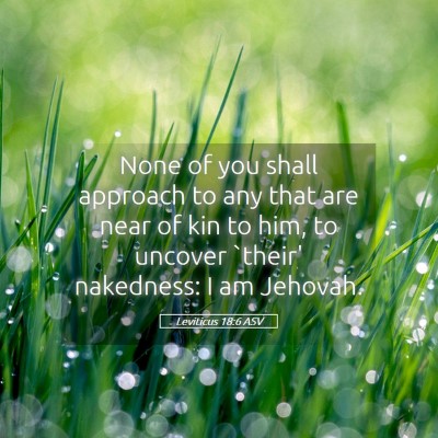 Picture 05 - Leviticus 18:6 ASV - None of you shall approach to any that are near - Bible Verse Picture