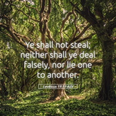 Picture 05 - Leviticus 19:11 ASV - Ye shall not steal; neither shall ye deal - Bible Verse Picture