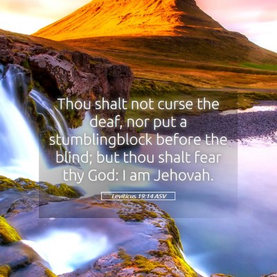 Picture 05 - Leviticus 19:14 ASV - Thou shalt not curse the deaf, nor put a - Bible Verse Picture