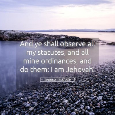 Picture 05 - Leviticus 19:37 ASV - And ye shall observe all my statutes, and all - Bible Verse Picture