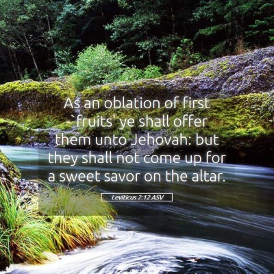 Picture 05 - Leviticus 2:12 ASV - As an oblation of first -`fruits' ye shall offer - Bible Verse Picture