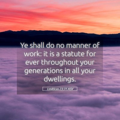 Picture 05 - Leviticus 23:31 ASV - Ye shall do no manner of work: it is a statute - Bible Verse Picture