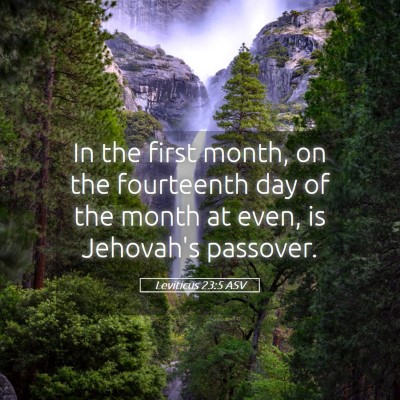 Picture 05 - Leviticus 23:5 ASV - In the first month, on the fourteenth day of the - Bible Verse Picture