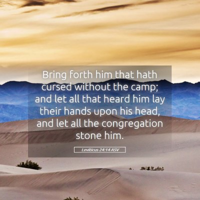 Picture 05 - Leviticus 24:14 ASV - Bring forth him that hath cursed without the - Bible Verse Picture
